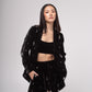 High-waisted silk velvet embellished shorts