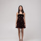 Off-shoulder flared silk-velvet mini dress