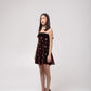 Off-shoulder flared silk-velvet mini dress