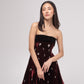 Off-shoulder flared silk-velvet mini dress