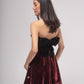 Off-shoulder flared silk-velvet mini dress