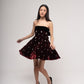 Off-shoulder flared silk-velvet mini dress