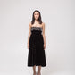 Off-shoulder flared silk-velvet midi dress