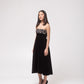 Off-shoulder flared silk-velvet midi dress