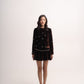 Silk-velvet double breasted jacket with embellishing