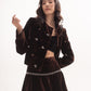 Silk-velvet double breasted jacket with embellishing