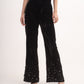 Silk-velvet bootcut trousers with sequin embellishing