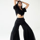 High-waisted super flared trousers