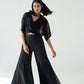 High-waisted super flared trousers