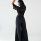 High-waisted super flared trousers
