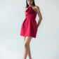 Halter-neck mini dress with flower detail