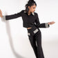 Embellished cropped flared trousers