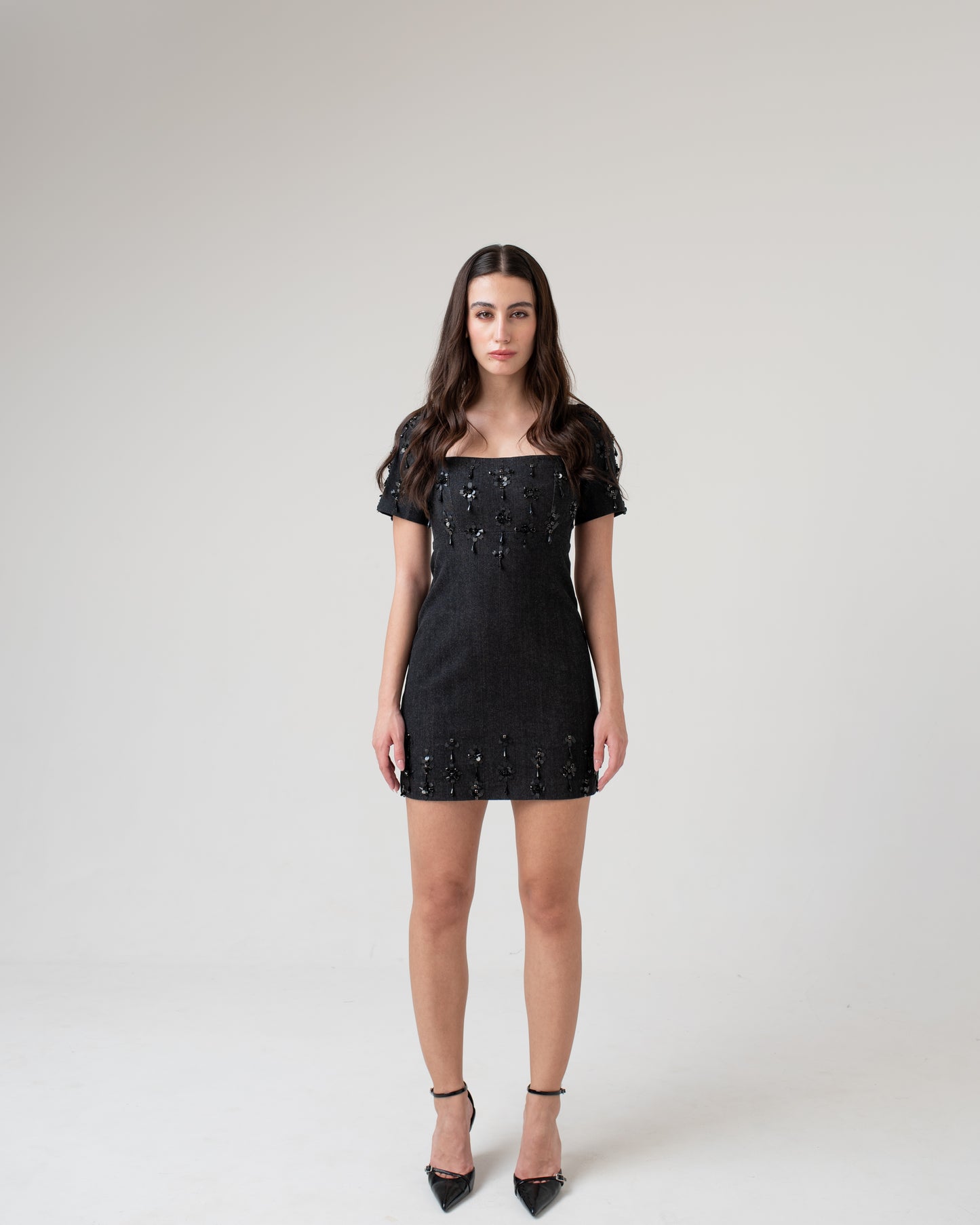 Embellished Denim Dress