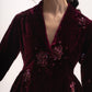 Silk-velvet peplum blazer with sequin embellishing