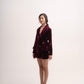 Silk-velvet peplum blazer with sequin embellishing