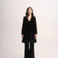 Silk-velvet midi trench coat with sequin embellishing