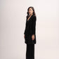 Silk-velvet midi trench coat with sequin embellishing