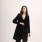 Silk-velvet midi trench coat with sequin embellishing