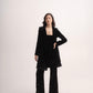 Silk-velvet midi trench coat with sequin embellishing