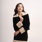 Silk-velvet faux fur mini skirt