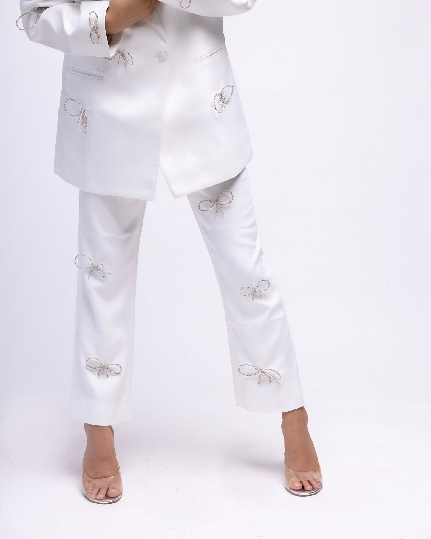 Oversized blazer with rhinestone bows LIMITED EDITION