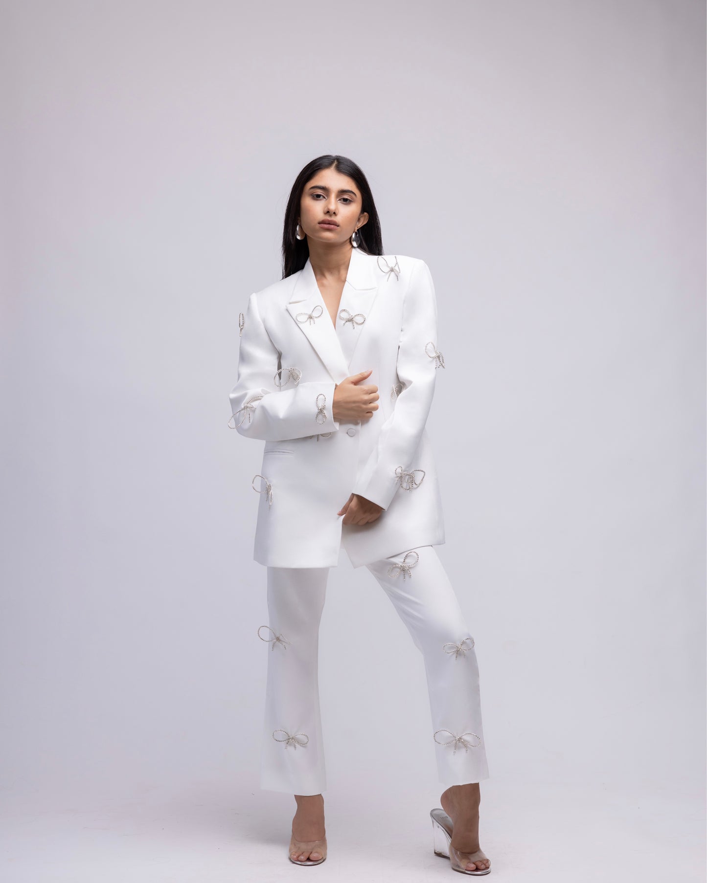 Oversized blazer with rhinestone bows LIMITED EDITION