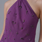 Silk chiffon halter top