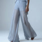 Hand-embellished organza flared pants