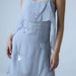 Hand-embellished strappy organza top