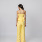 100% Linen hand-beaded peplum top with sequin