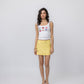 100% Linen mini skirt with crystal drops
