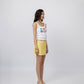 100% Linen mini skirt with crystal drops