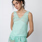 100% linen sequin top & trousers with sequin pocket co-ord