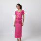 100% linen hand-beaded peter-pan collar top