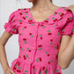 100% linen hand-beaded peter-pan collar top
