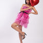 Off-shoulder organza mini dress