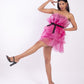 Off-shoulder organza mini dress