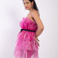 Off-shoulder organza mini dress