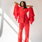 High-waist straight trousers