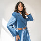 High-waist trousers with side slits