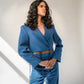 High-waist trousers with side slits