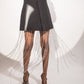 Half-sleeved blazer dress with long chain detailing