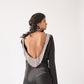 Flared sleeve top with rhinestone chain detailed back