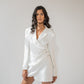 Draped blazer dress with cowl back detail
