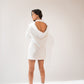 Draped blazer dress with cowl back detail