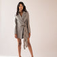 Cropped scalloped blazer with tie-belt