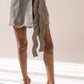 Cropped scalloped blazer with tie-belt