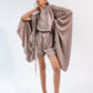 Long-sleeved satin playsuit