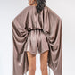Long-sleeved satin playsuit
