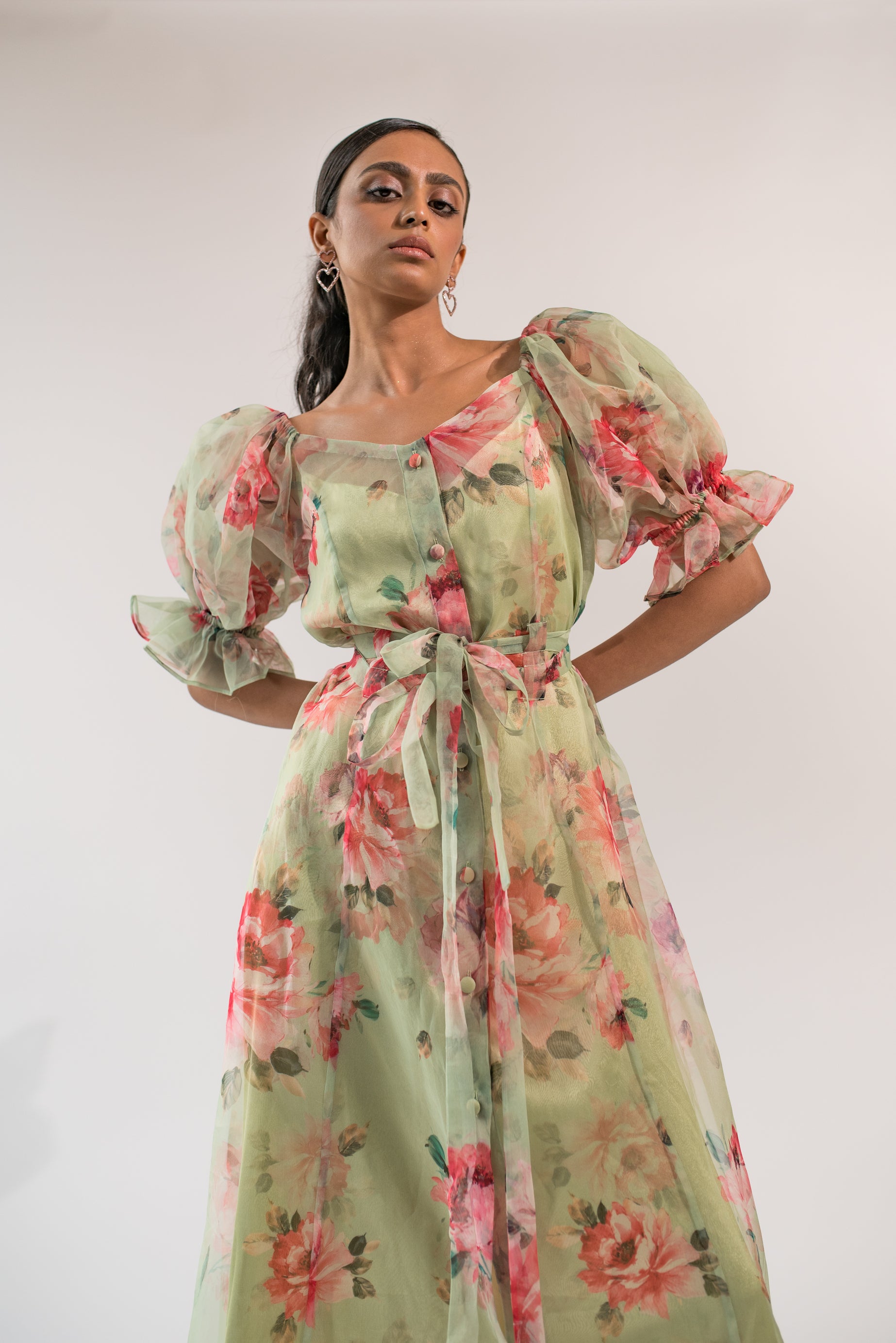 Organza belted midi dress Organza belted midi dress